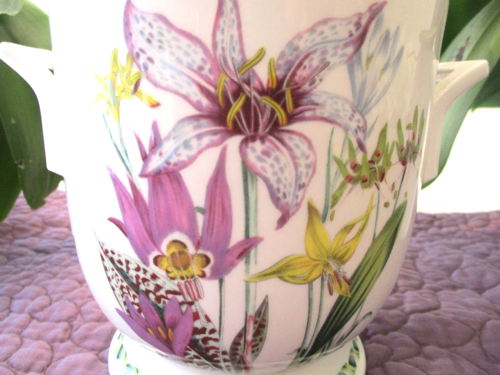 Portmeirion Ladies Flower Garden Footed Orchid Cache Pot Planter Mint Rare!