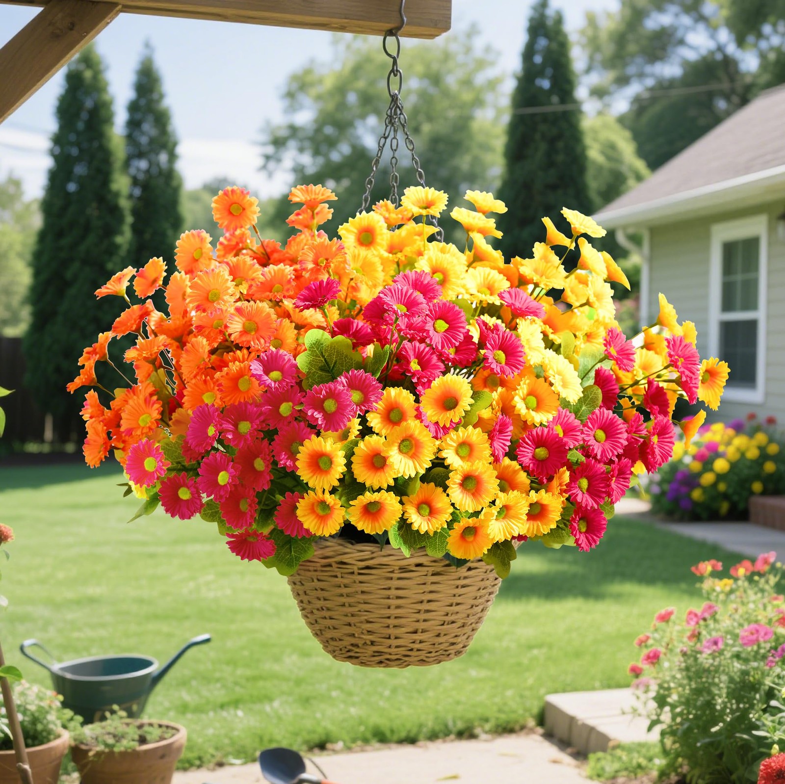 Best Waipfaru Artificial Flowers for Outdoors Faux Plants, UV Resistant Outdoor