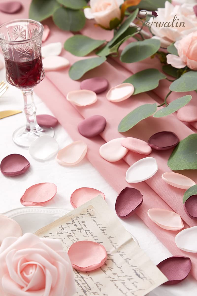 300Pcs Silk Pink Rose Petals Artificial Flower Petals for Wedding, Peach Pink…