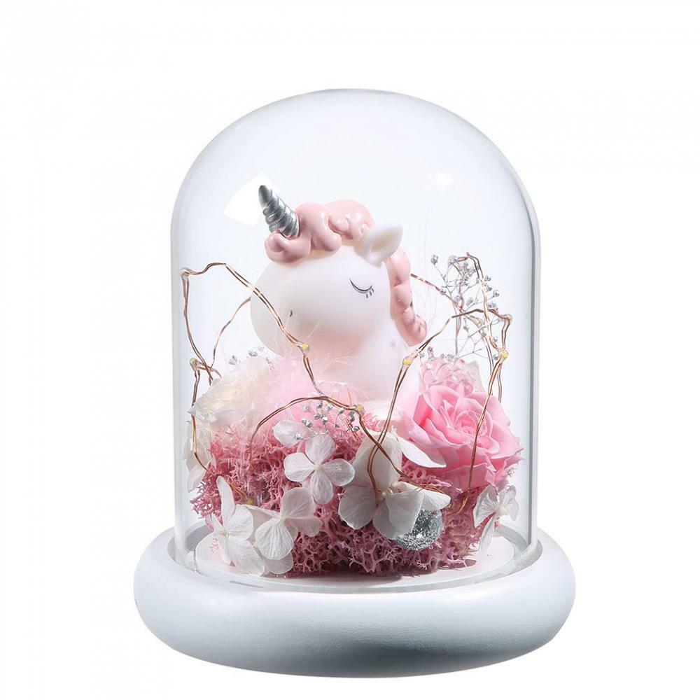 Continuelove Preserved Fresh Rose and LED Light in Glass Forever for her…
