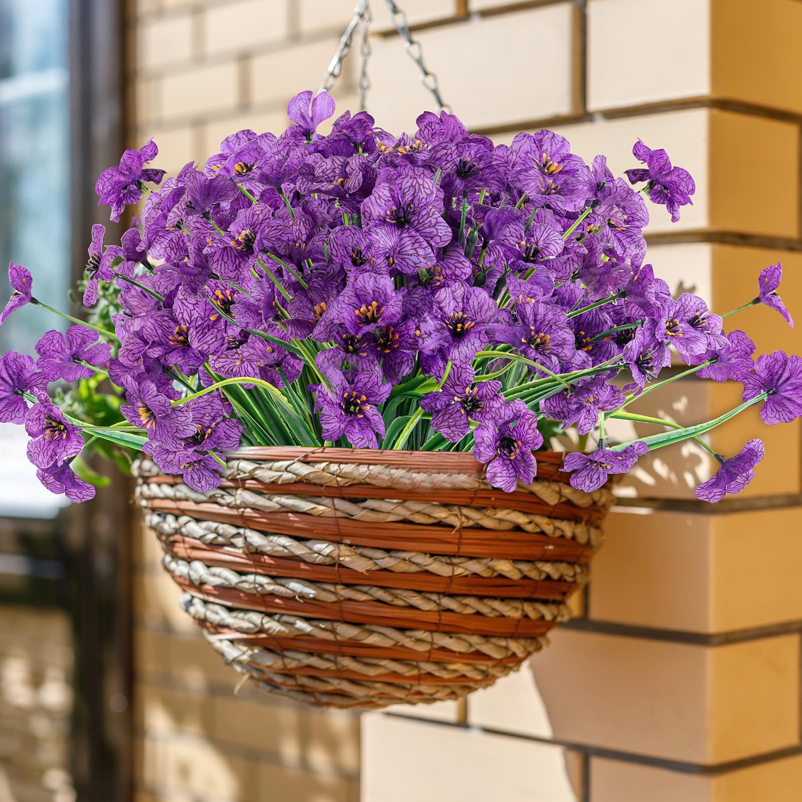ColoPlay 24 Purple Bundles Artificial Flowers for Outdoors/Indoors Fake Flow…
