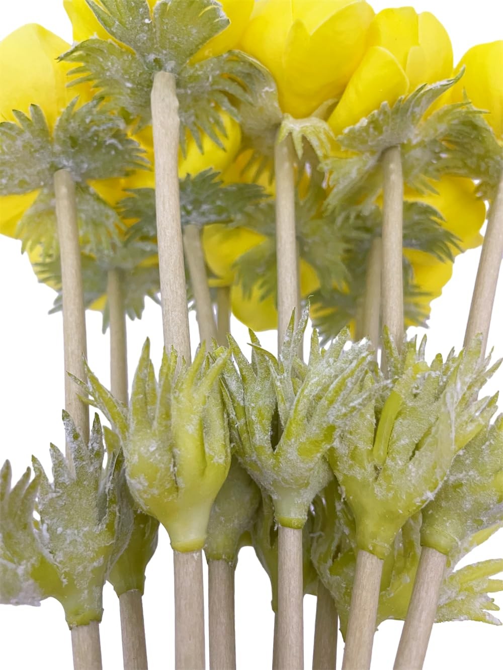 5 PCS Yellow Artificial Real Touch PU Anemone Flower Bouquet Room Home Decor