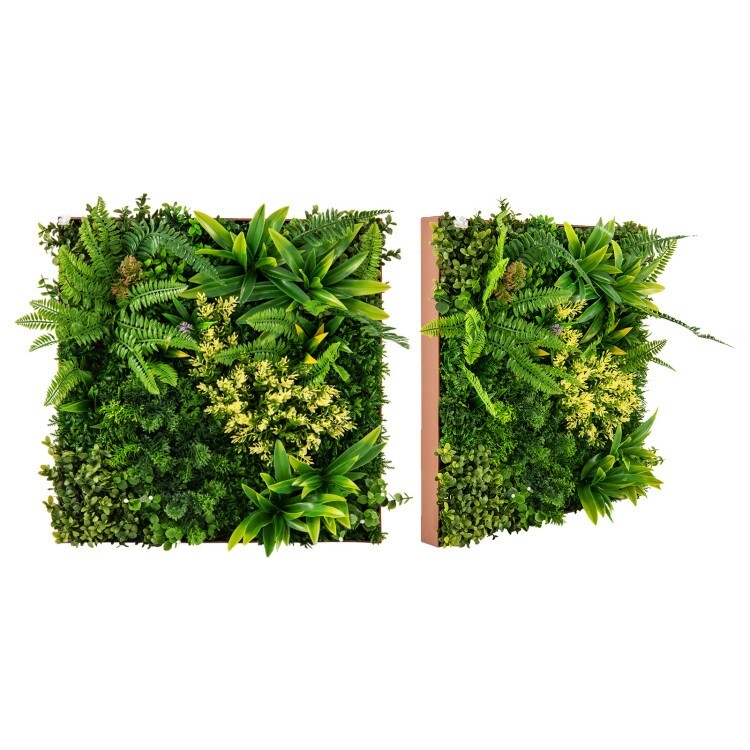 20″ x 20″ Indoor Hanging Artificial Plant Wall w/11 Types of Mixed Faux Plants
