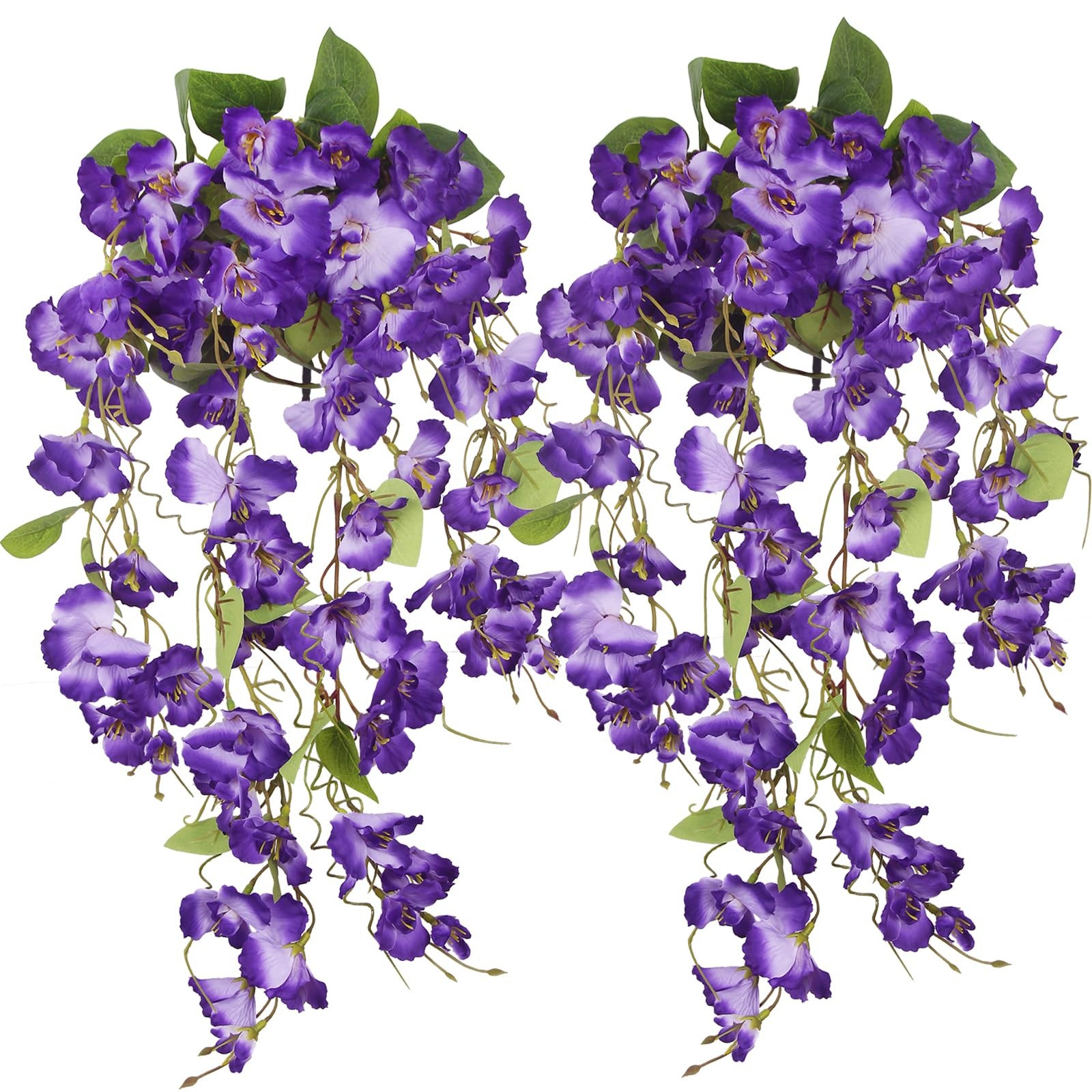 2 Pcs Fake Hibiscus Flowers Artificial Hanging Flowers Plants for Outdoors Re…