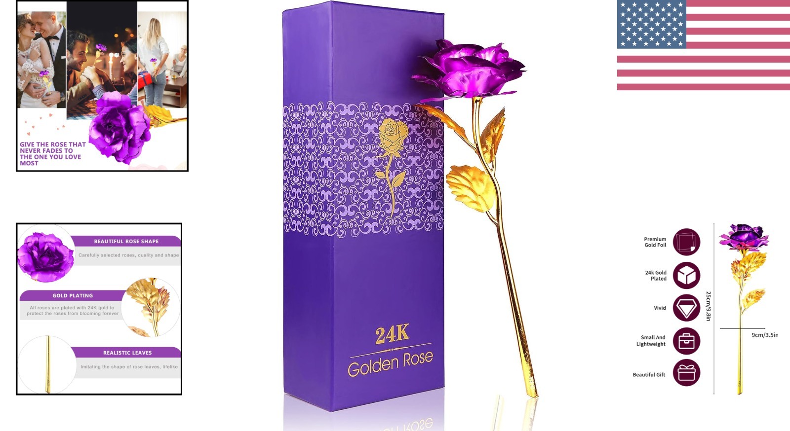 24K Gold Rose Gift in Luxury Box – Eternal Love Symbol for Special Occasions