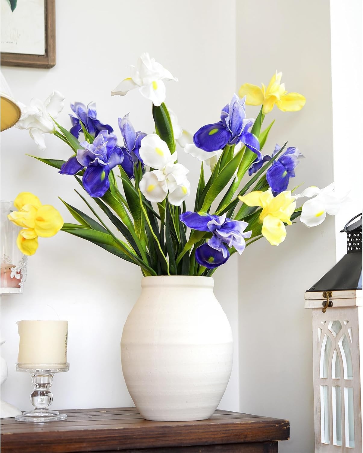 Elegant 6 Long-Stem Real Touch Purple Irises – Perfect for Home Décor & Weddings