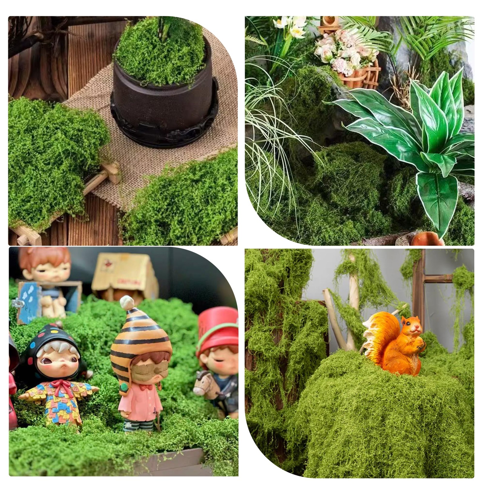 Fake Moss for Plants Indoor, 7OZ Dual-Color Artificial Moss for Crafts, Reali…