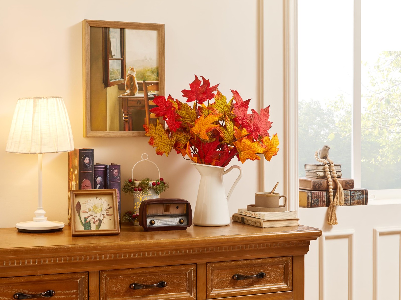 AWARDSEN Fall Leaves Artificial Stems 6 PC