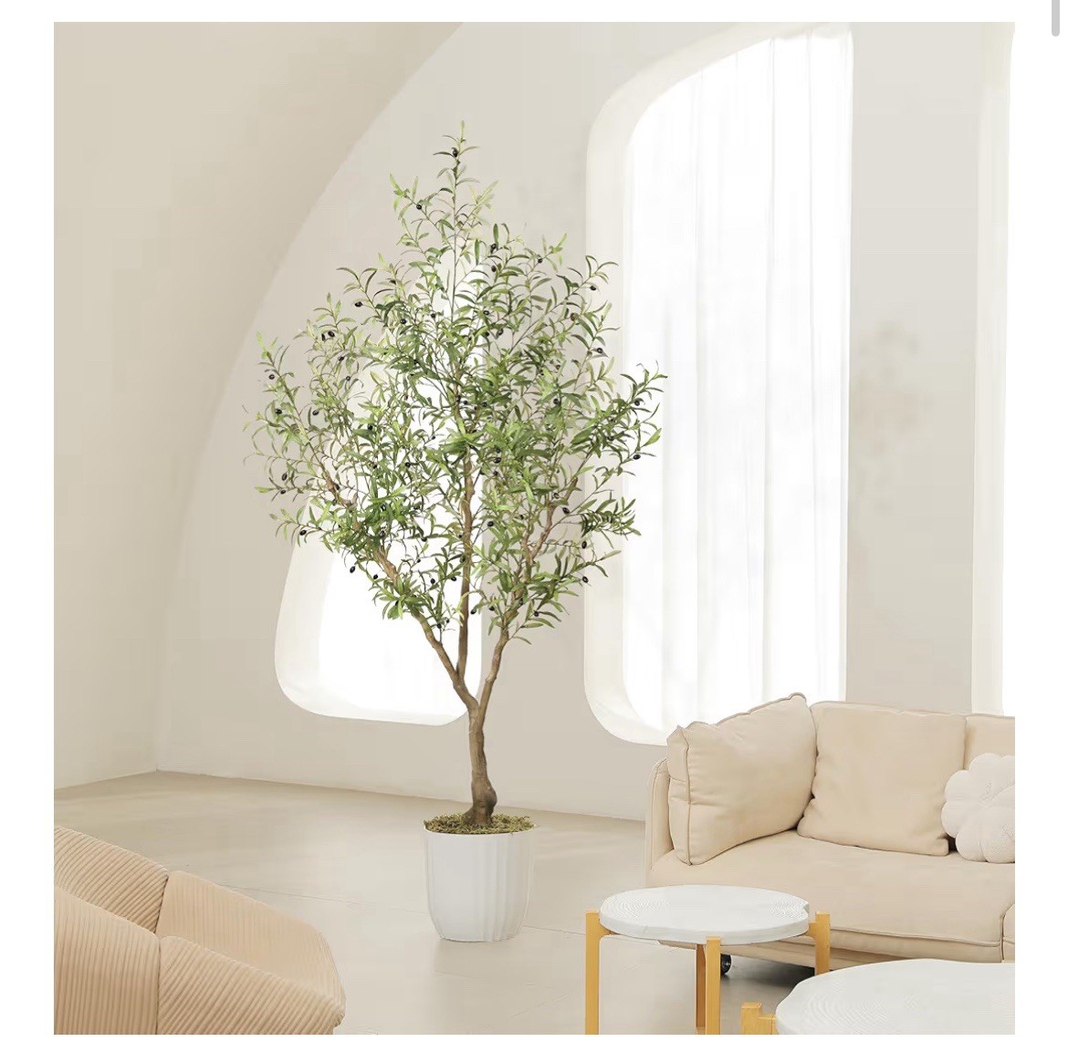 Olive Trees Artificial Indoor – Faux Olive Tree 7ft with Large Olive Branches
