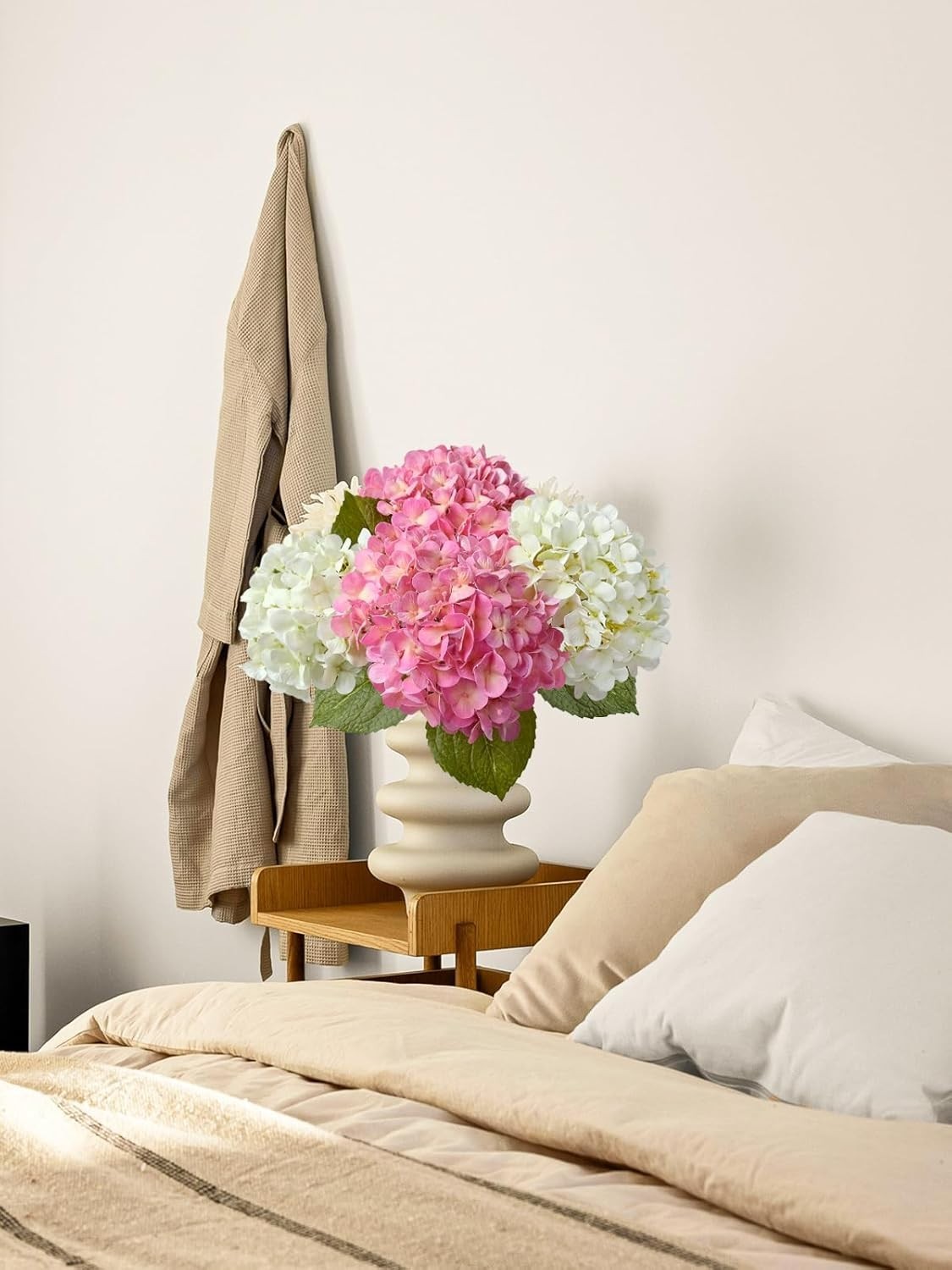 4 Pcs 20” Real Touch Hydrangeas Pink Artificial Hydrangeas Flowers Faux Late