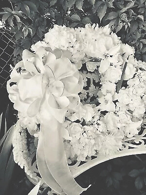 Modern 24” Pure White Wreath, Wedding, Bridal, Peaceful, And Keepsake