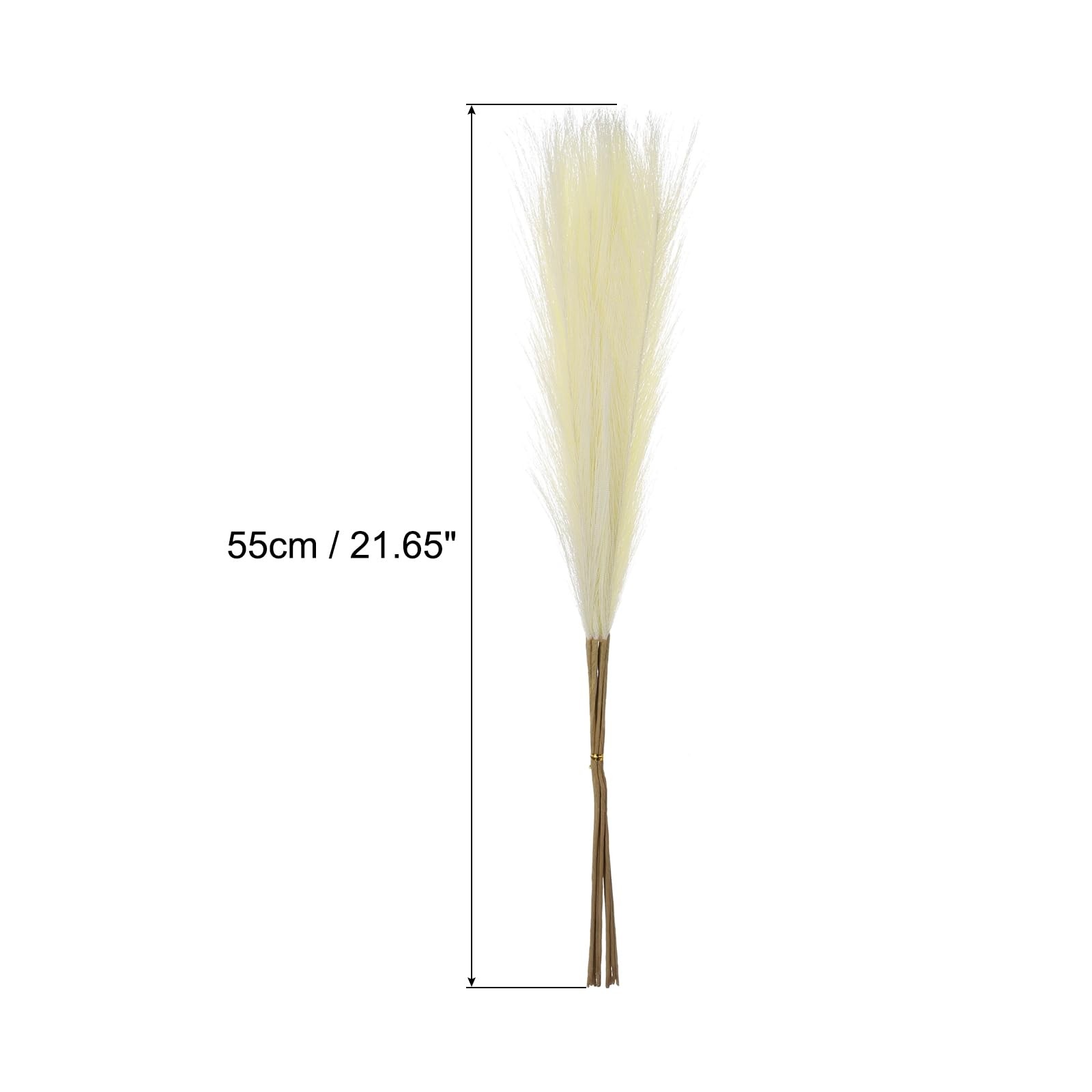 12 PCS 21 Beige Faux Pampas Grass, Fluffy Fake Tall Stems for Vase Decor