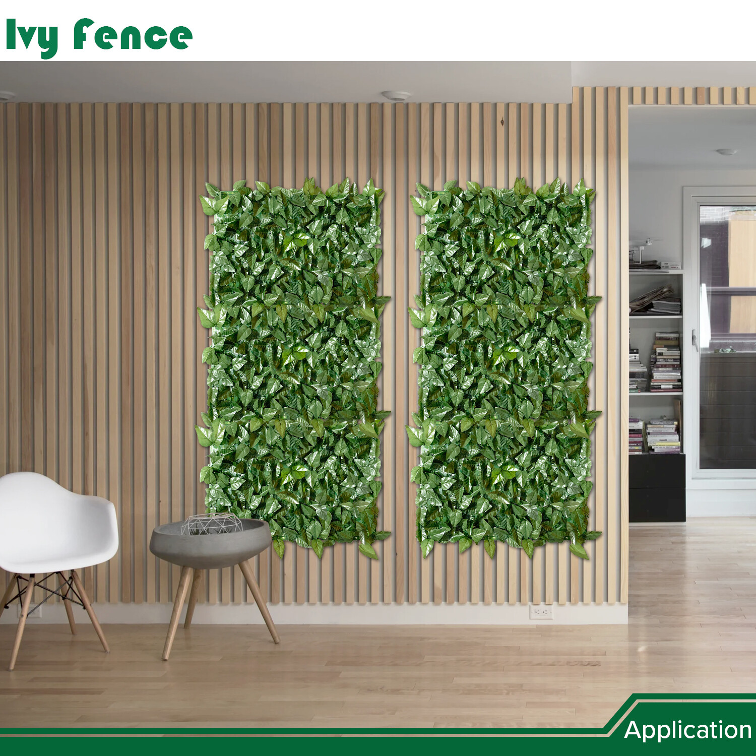 3ft Artificial Plant Faux Ivy Leaf Outdoor Privacy Hedge w/ Plastic Backing