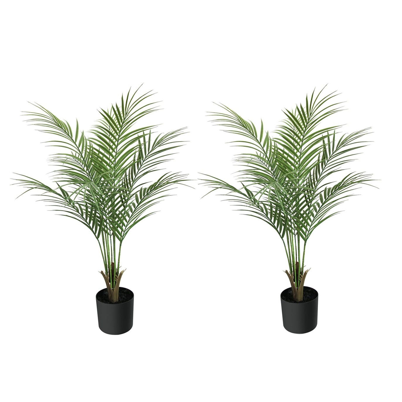 90 cm 2 Pack Faux Areca Palm Lifelike Fake Greenery for Interior Household Decor