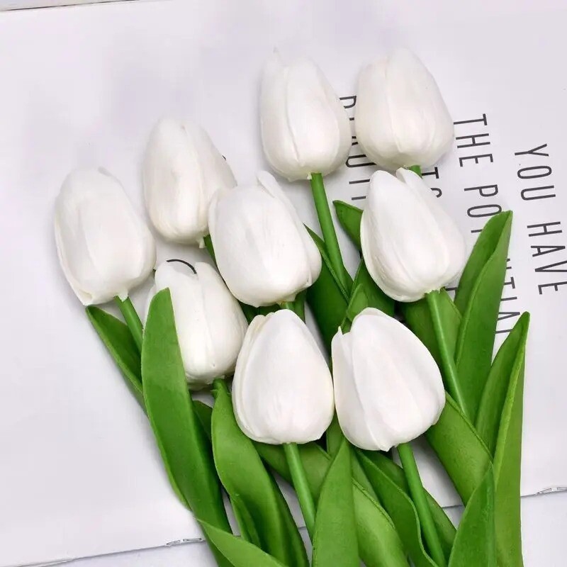Tulip Flower 5 PCS Bouquet Artificial Lifelik Wedding Home Festival Decor Gift