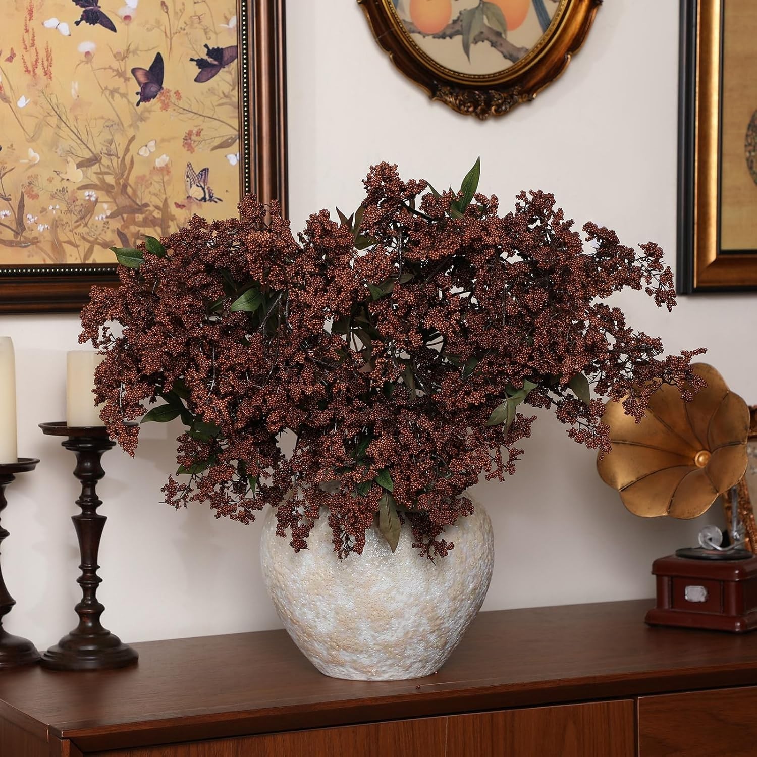 42 Inch Faux Berry Stem Picks – Stunning Fall Decor for Home & Weddings