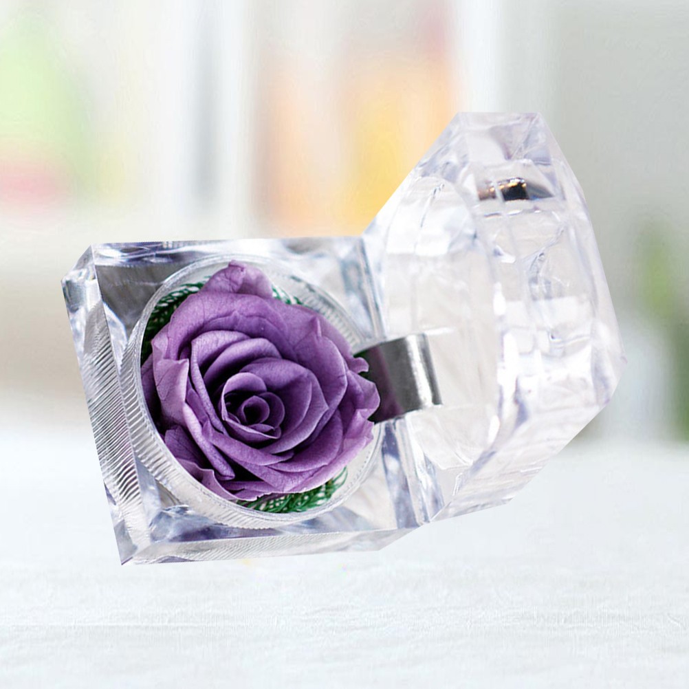 Valentine’s Day Simulation Flower Preserved Material Rose with White