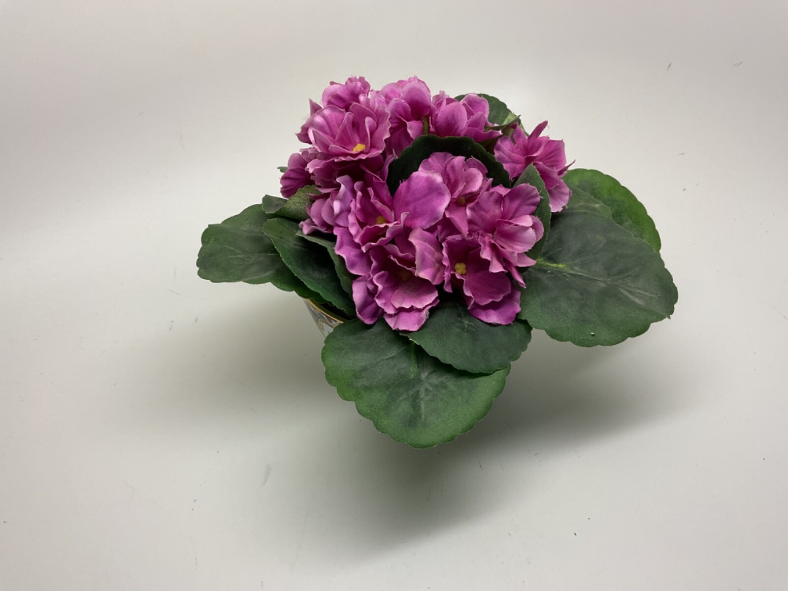 Silk Flower Arrangement in Hand Painted Chinese Porcelain Bowl
