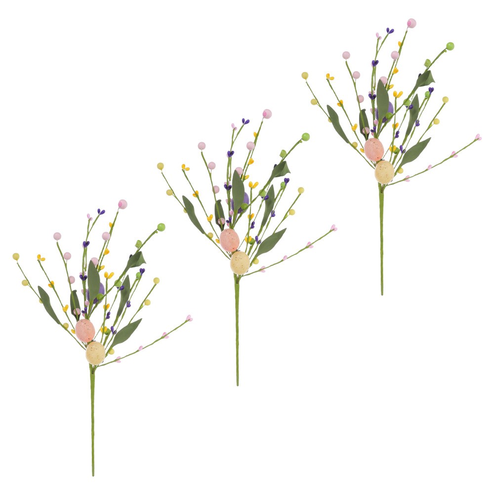 3 PCS Fake Flower Bouquet Decoration Spring Stems Artificial Picks