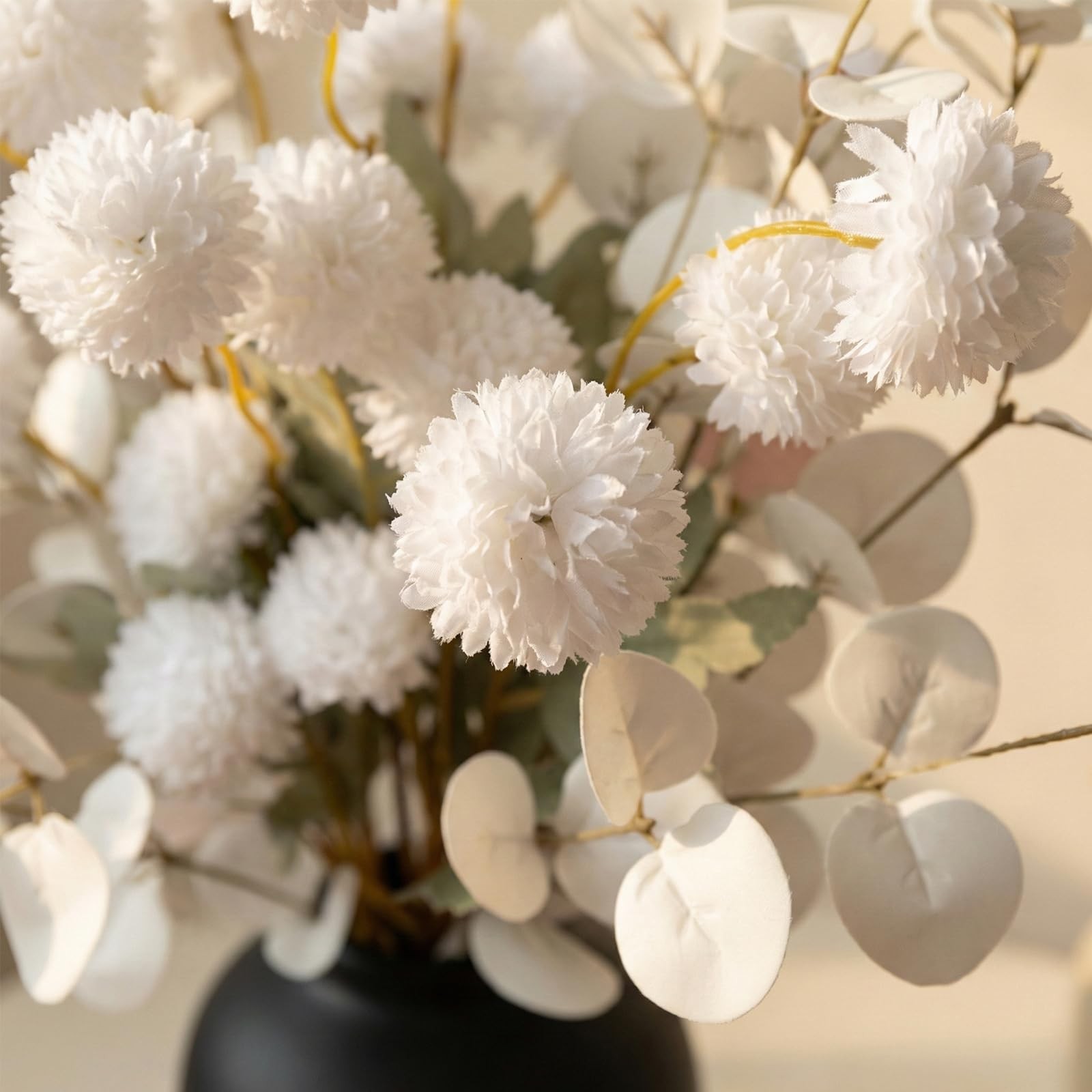 20Pcs Faux Flowers for Vase, White Kiku Artificial Flower Arrangements, Long …