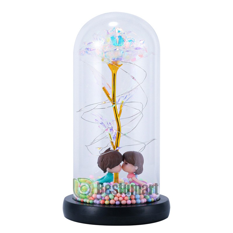 LED Dipped Real Rose 24K Rose Flower Forever Preserved For Valentine’s Gift
