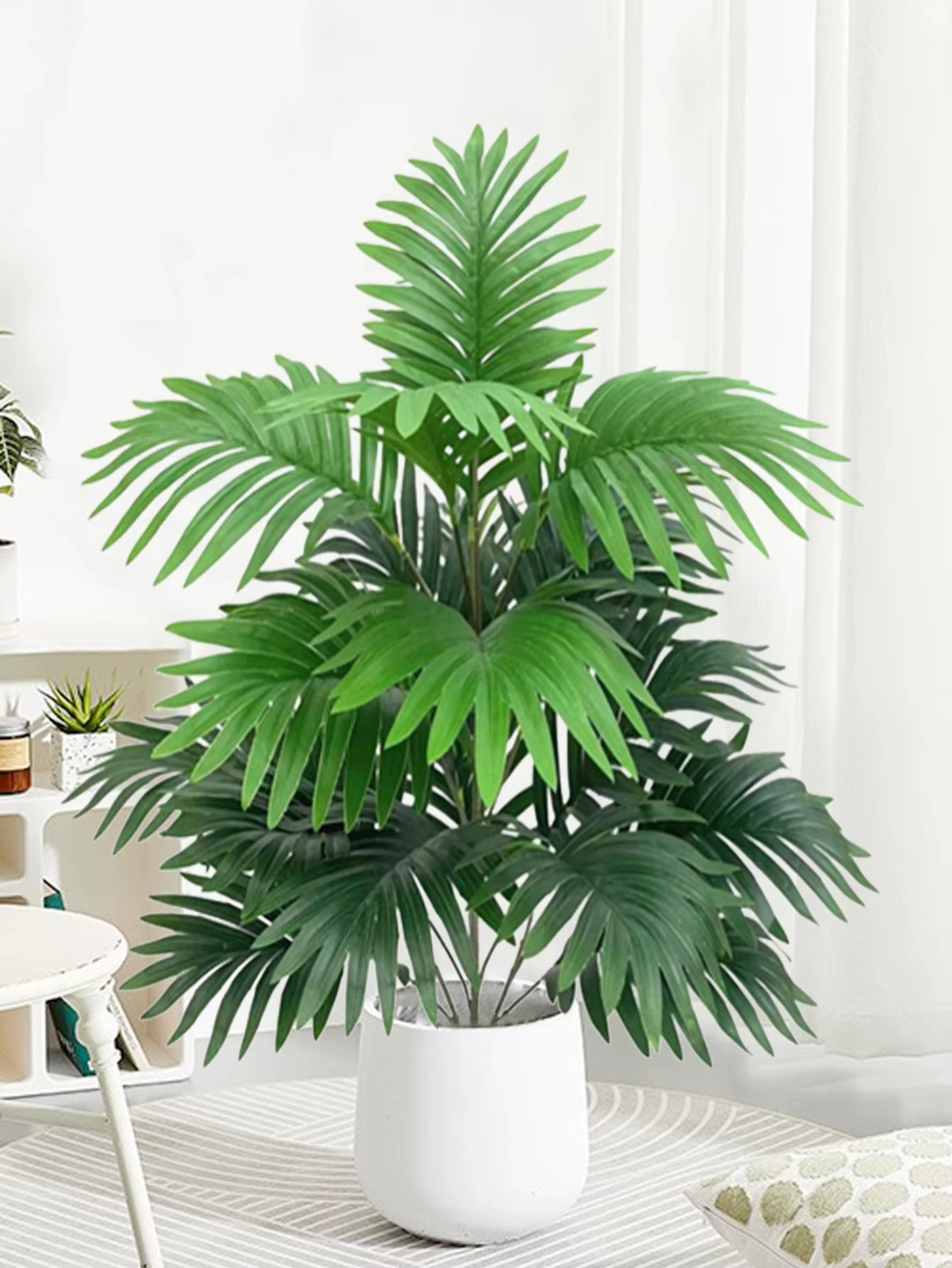70-80cm Large Artificial Palm Tree Tropical Green Leaves Fake Plants Plastic…