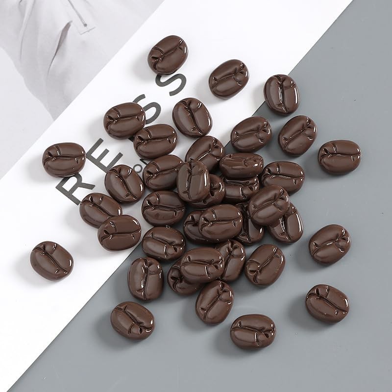 200 PCS Faux Mini Coffee Beans Simulation Resin Home Decor Non-Edible