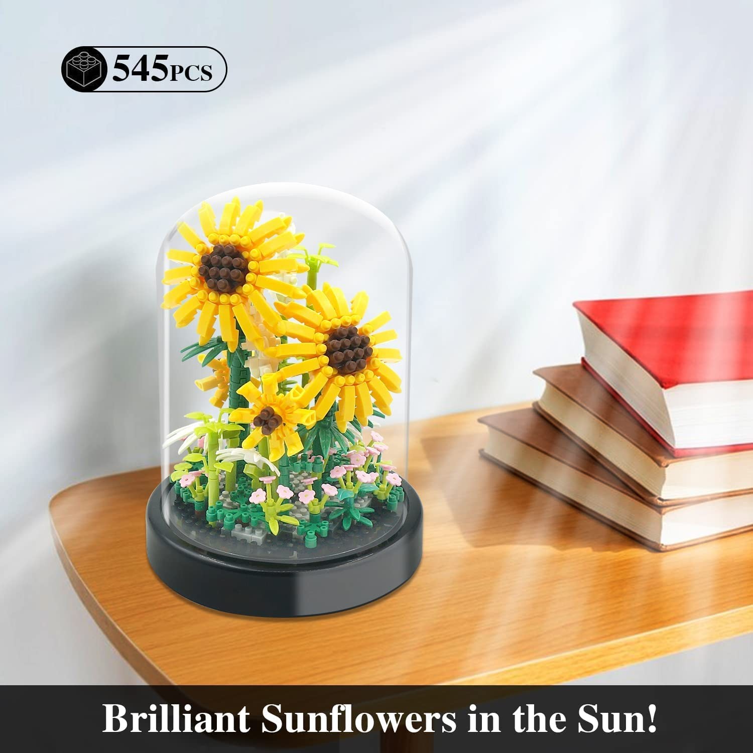 2 Flowers Bouquet Sunflowers – Rose Building Kit, Creative Bonsai Tree Succul…