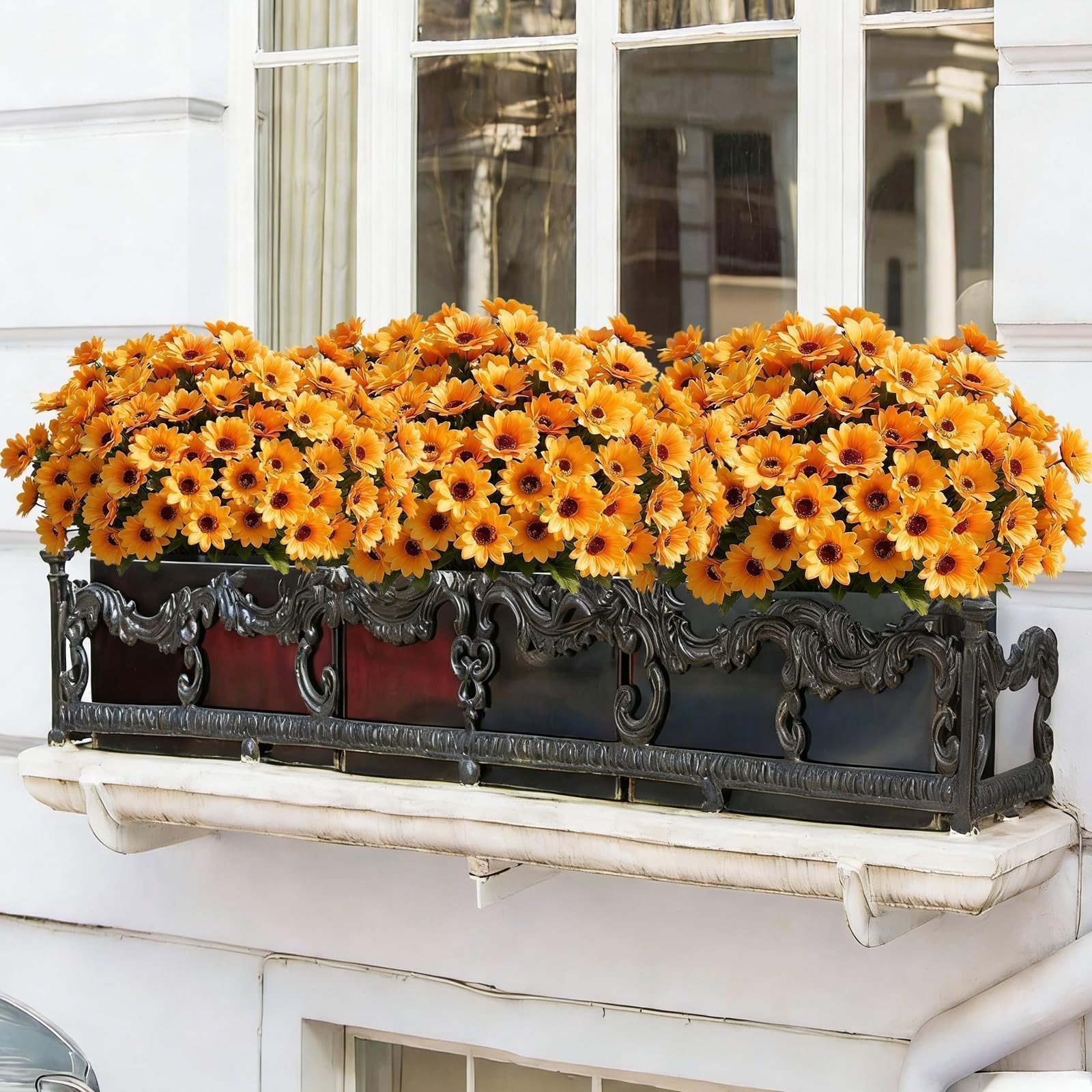 12 Bunches Sunflowers Artificial Flowers for Outdoors UV Resistant Fall Flowe…