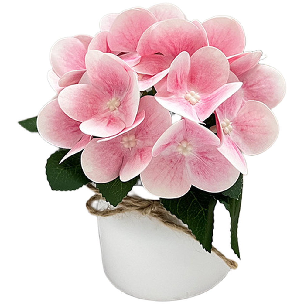 Plastic Artificial Hydrangea Flower Pot 3D Printed Vase for Shelf Desk Decor