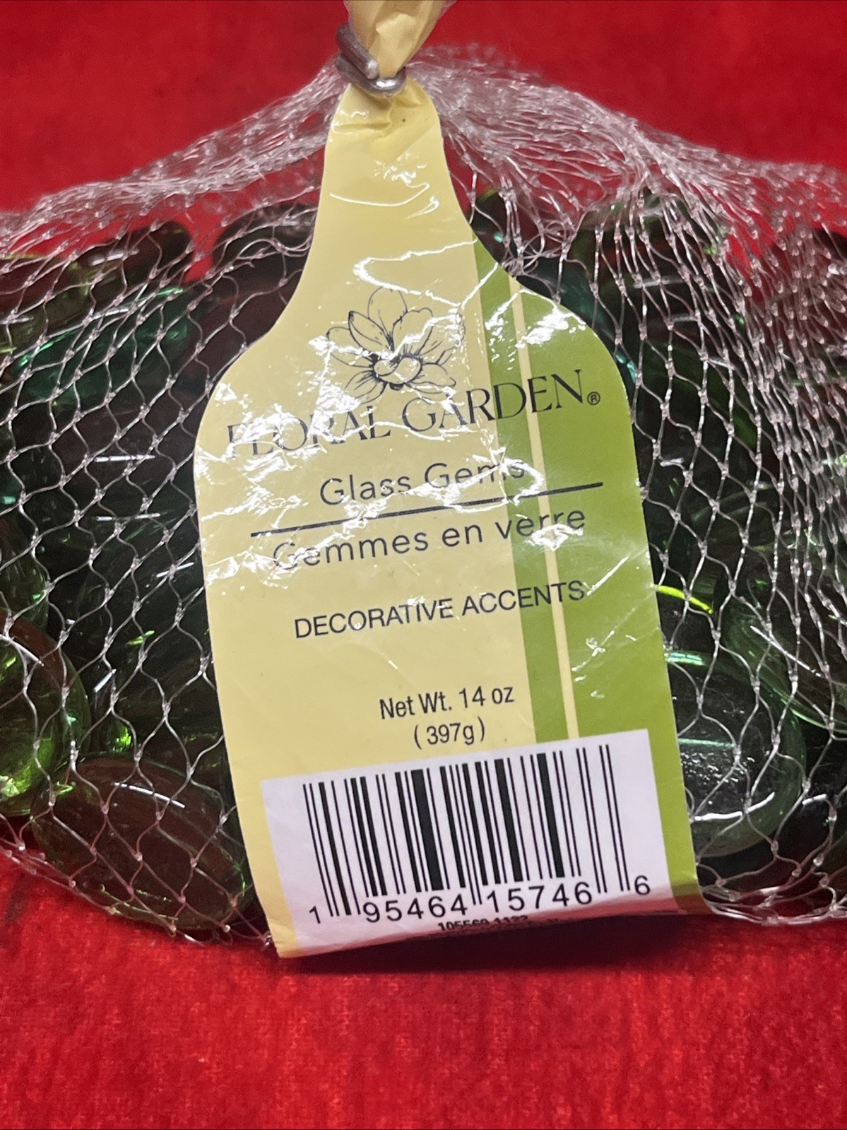 LOT OF 3 BAGS OF DECORATIVE ACCENT GLASS GEMS 14 OZ EACH – NEW