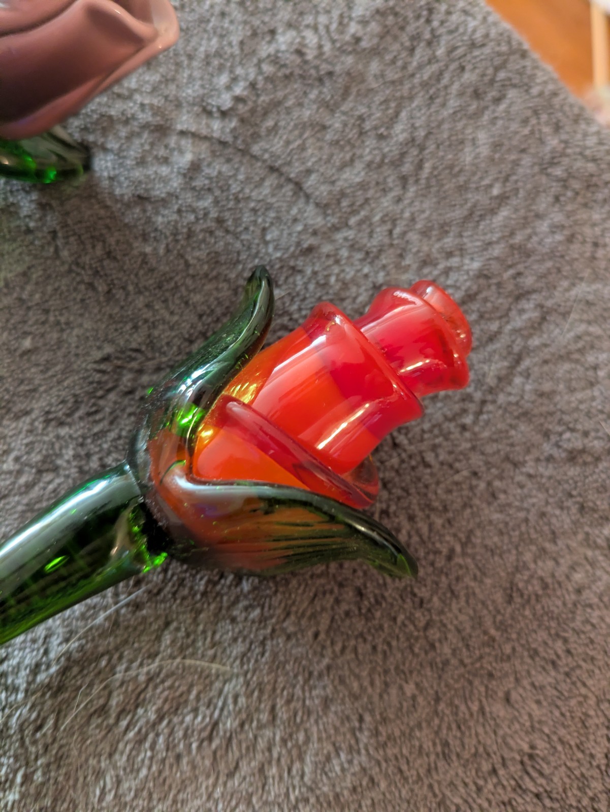 Handblown Glass Rose & Tulip – 12″ Stems