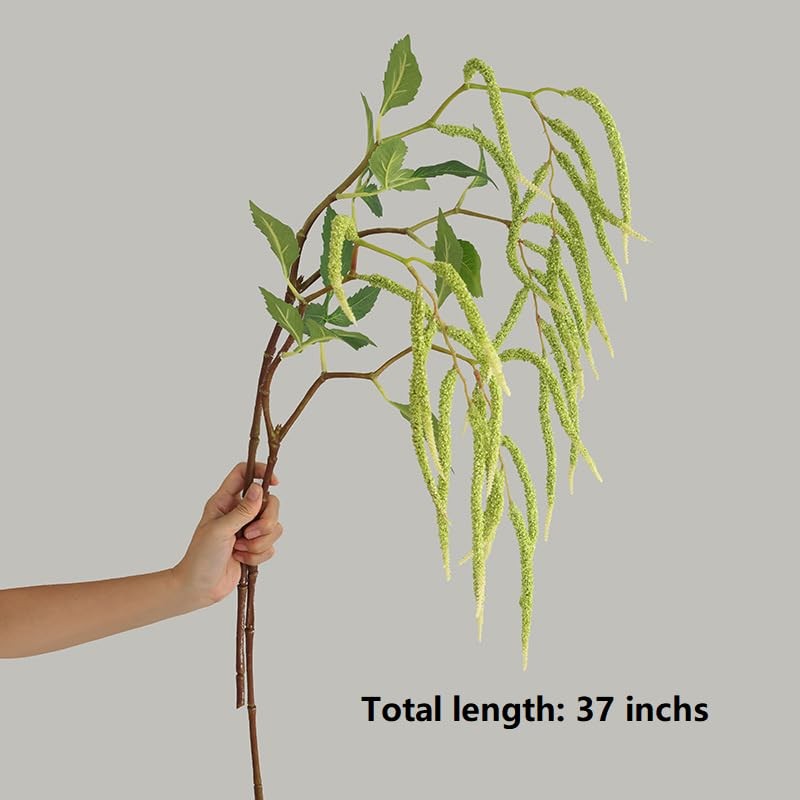 3Pcs Artificial Amaranthus Flower Fake Hanging Green for Wedding Bouquets Hom…