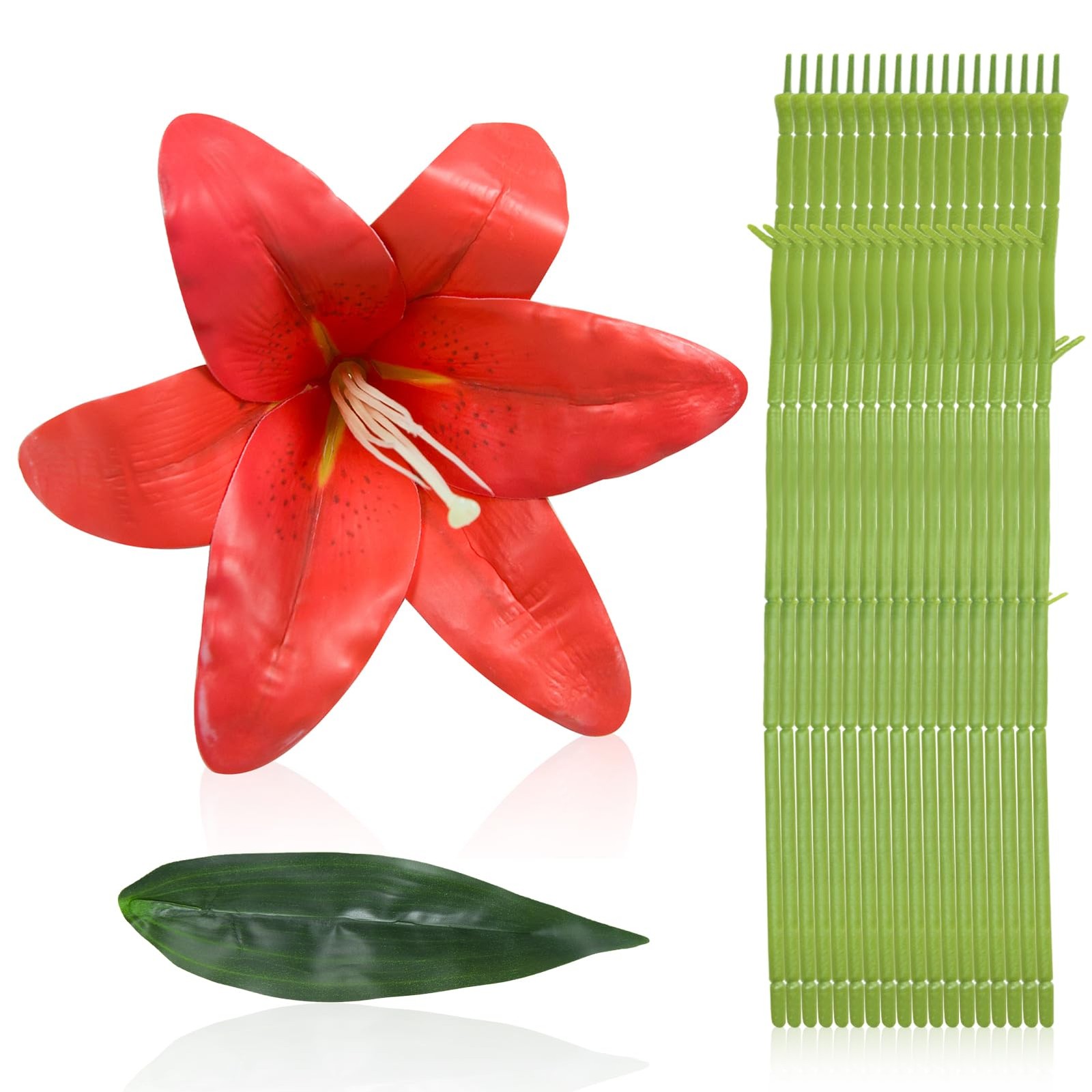 18 Pcs Faux Lily Heads 5.9 Inch Tiger Lily Artificial Flower Fake Lilies Flow…