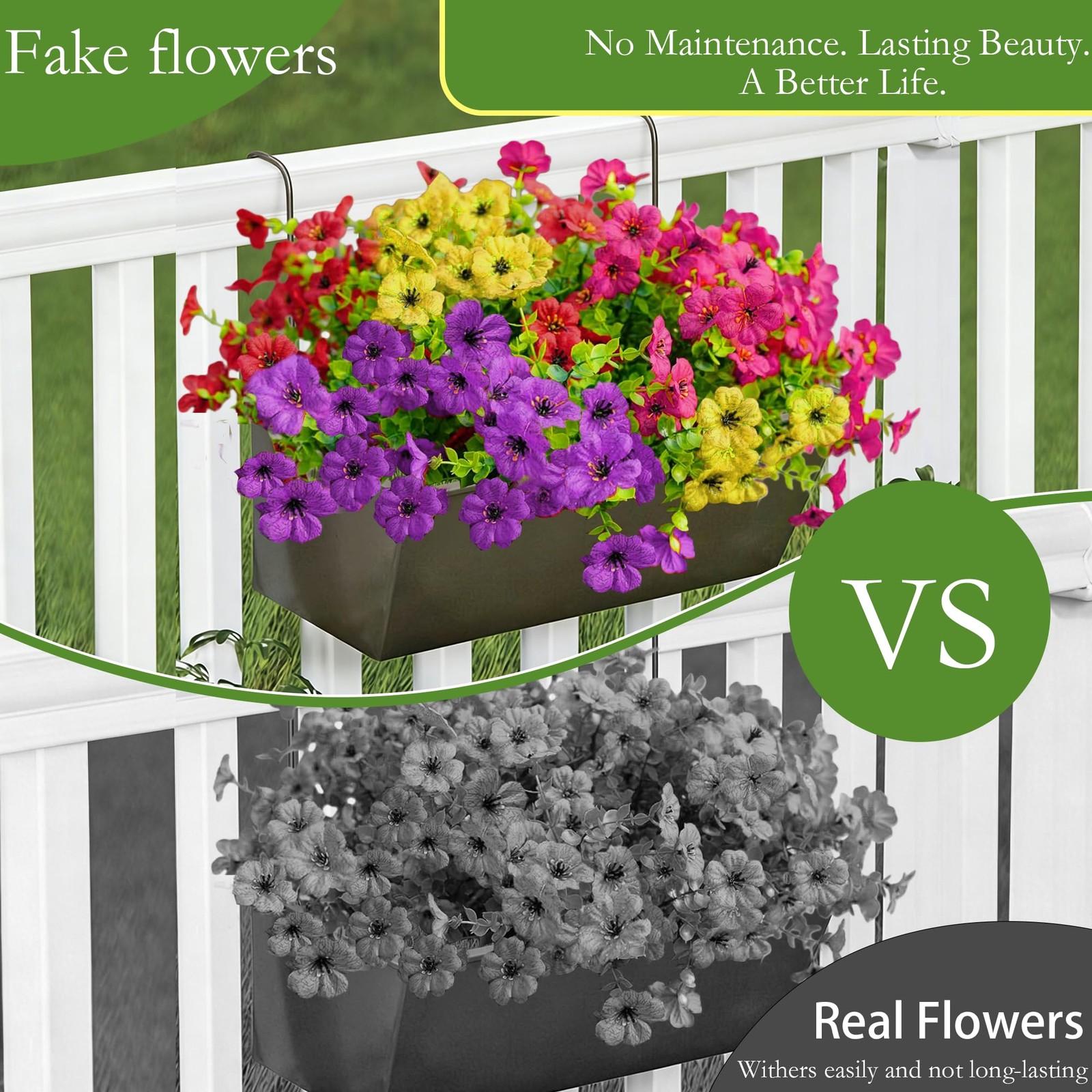 10 Bundles Spring Artificial Flowers for Outdoor,UV Resistant Fade Proof Outd…
