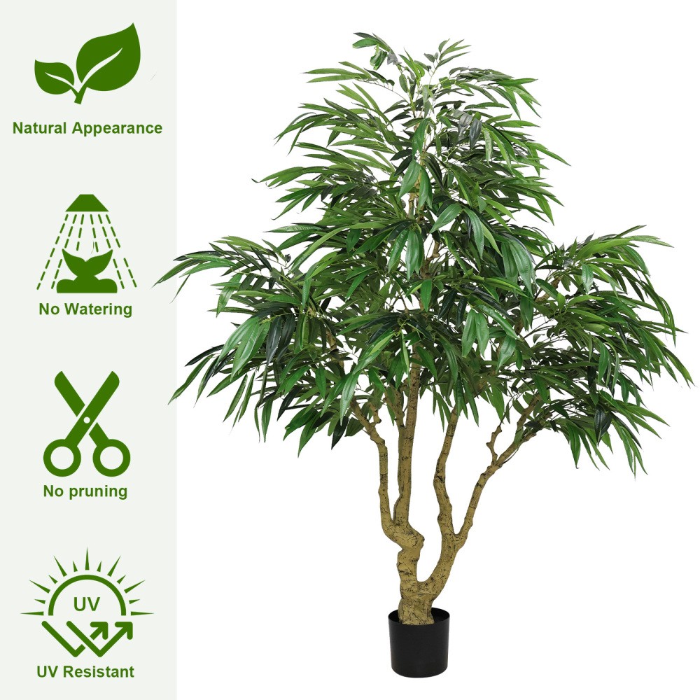 7FT Artificial Willow Tree Indoor Faux Silk Greenery Plant Home Apartment