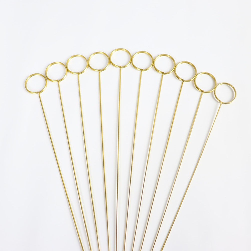 10Pcs Metal Floral Card Holder Picks Gold Flower Arrangement Accessories