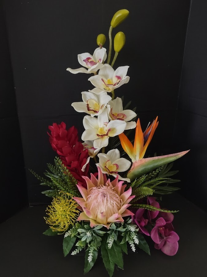 Artificial Tropical table centerpiece