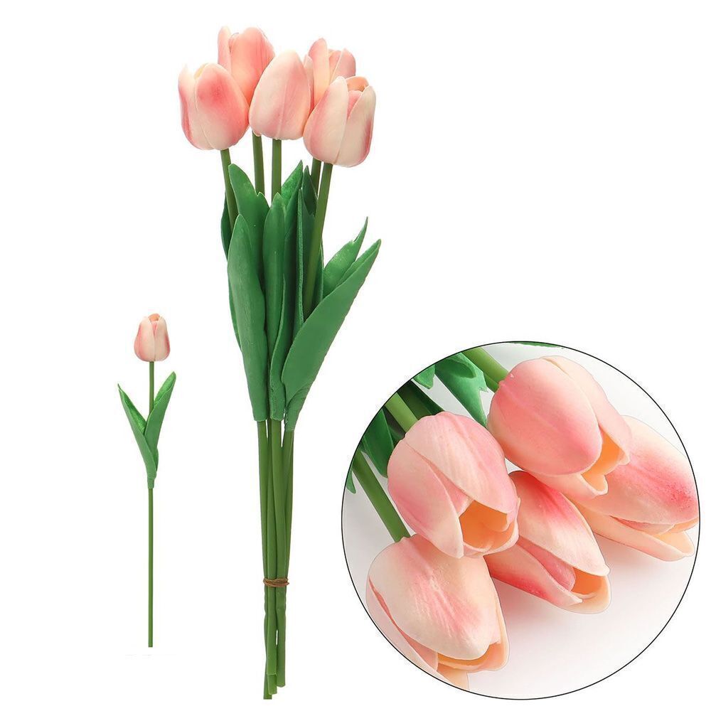 25PCS Artificial Tulip Flowers Fake Flower Bouquet for Wedding Party Home Decor