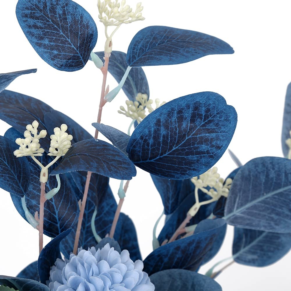 Blue Chrysanthemum Silk Flowers for Decoration Faux Flowers Bouquet for Vase …
