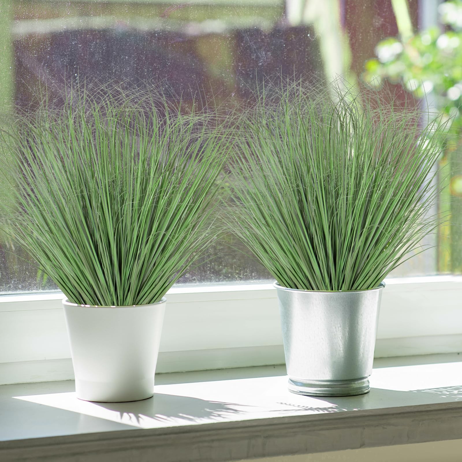 14 Bundles Artificial Plants Onion Grass Outdoor 20 Inch Tall V Resistant