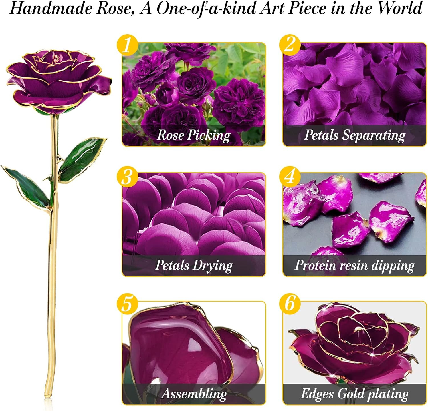 Gifts for Women Mom Gold Dipped Rose 24k Gold Dipped Real Rose Lasted Forever wi