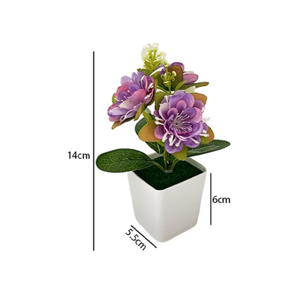 Low Maintenance Silk Chrysanthemum Potted Plant 14 x 5.5cm for Any Room Decor