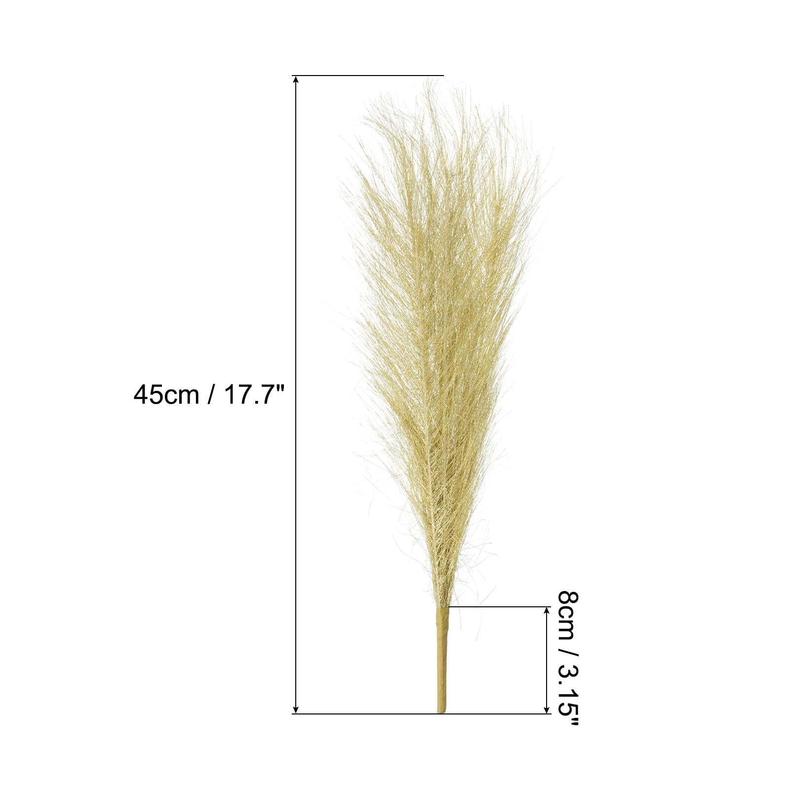 4 PCS Faux Pampas Grass Small 17.7 Inch Artificial Vase Filler Golden