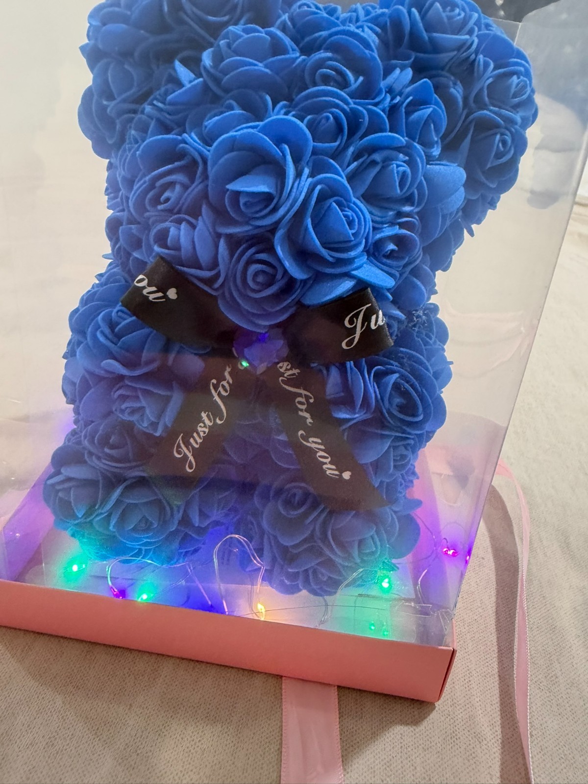 Blue Rose Bear Gift