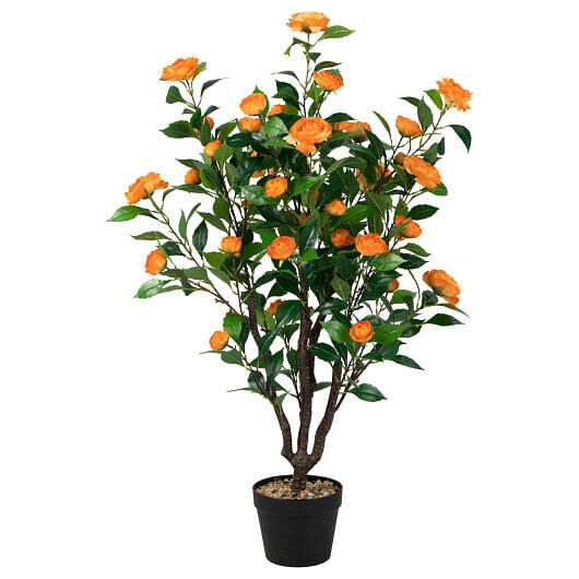 3.3 Feet Artificial Camellia Tree for Indoor and Outdoor – Color: Multicolor