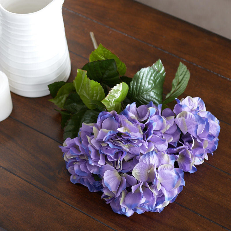 18″ Faux Lavender Purple Hydrangea Silk Flower Bush
