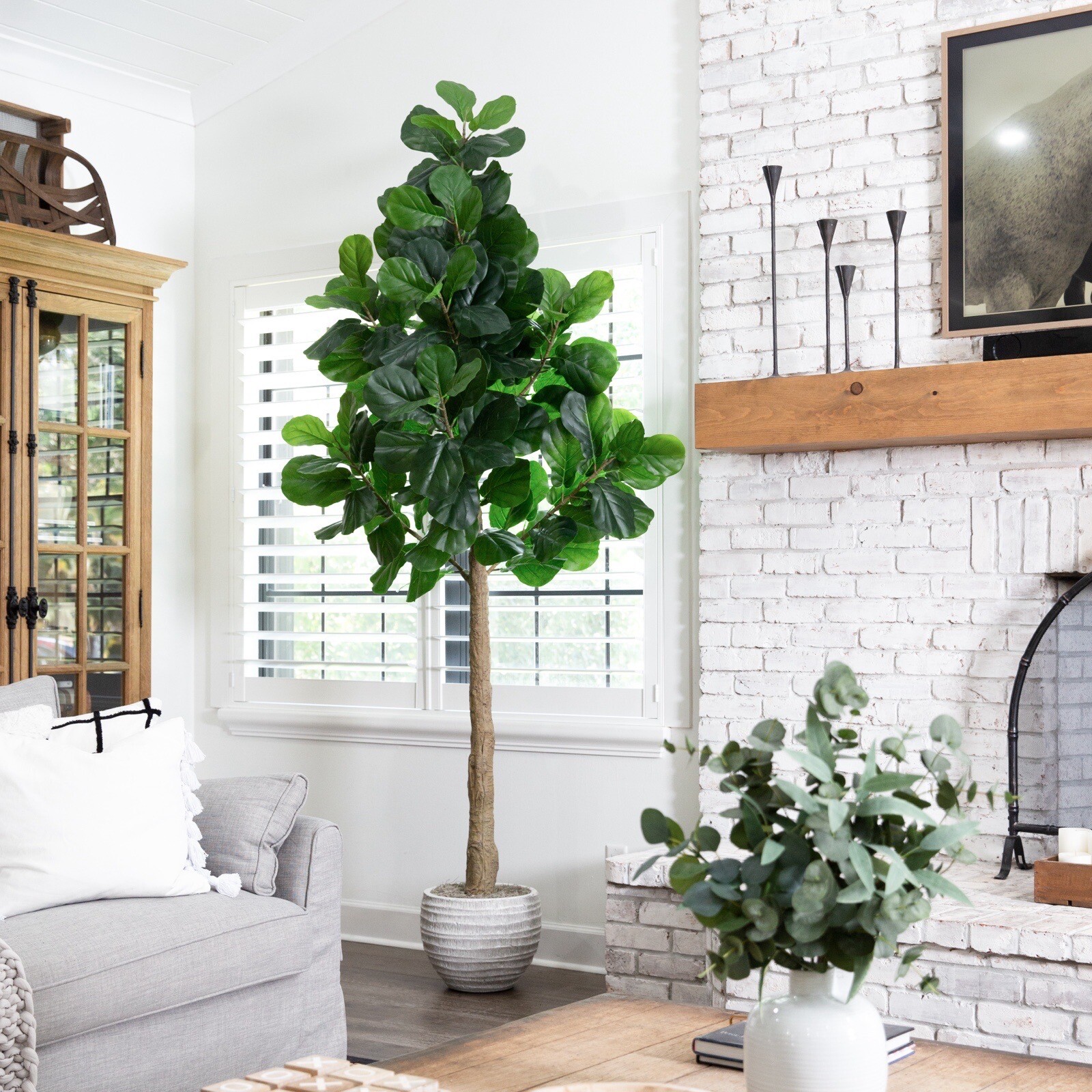 9’ Giant Fiddle Leaf Fig Artificial Tree Home Decor. Retail $295