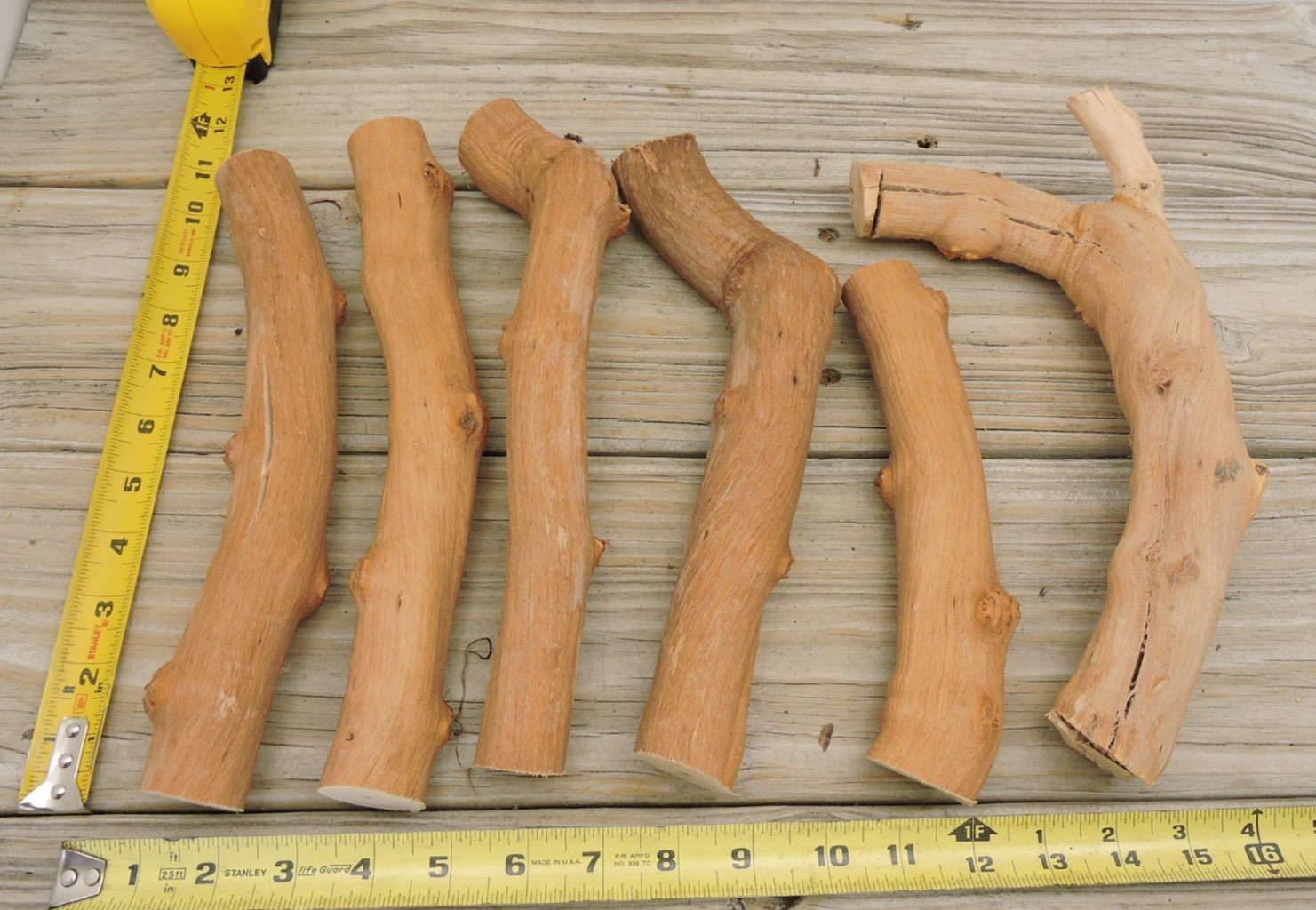 6 Grapevine Wood Stick Section 1 3/16~1 1/2″D 8~11″L Driftwood Decor Crafts