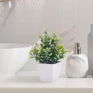 Fake Plants 4 Packs Small Artificial Greenery Mini White Potted Plants Bathroom